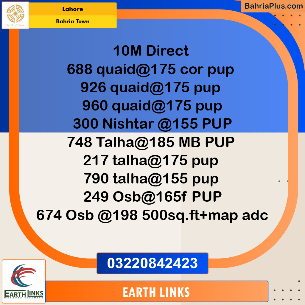 Residential Plot for Sale in Bahria Town, Lahore - (BP-258117)