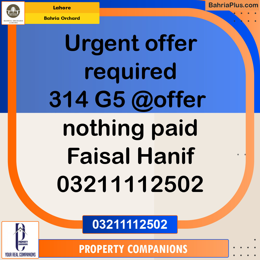 Residential Plot for Sale in Bahria Orchard, Lahore - (BP-258172)