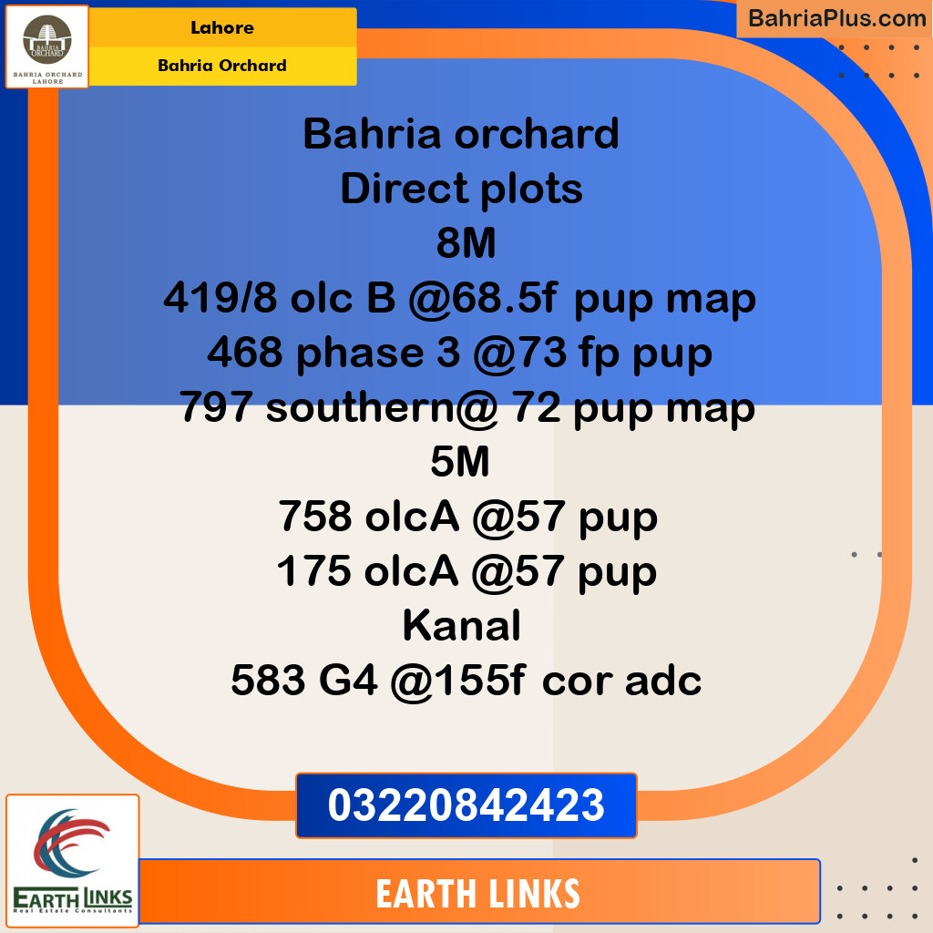 Residential Plot for Sale in Bahria Orchard, Lahore - (BP-258184)