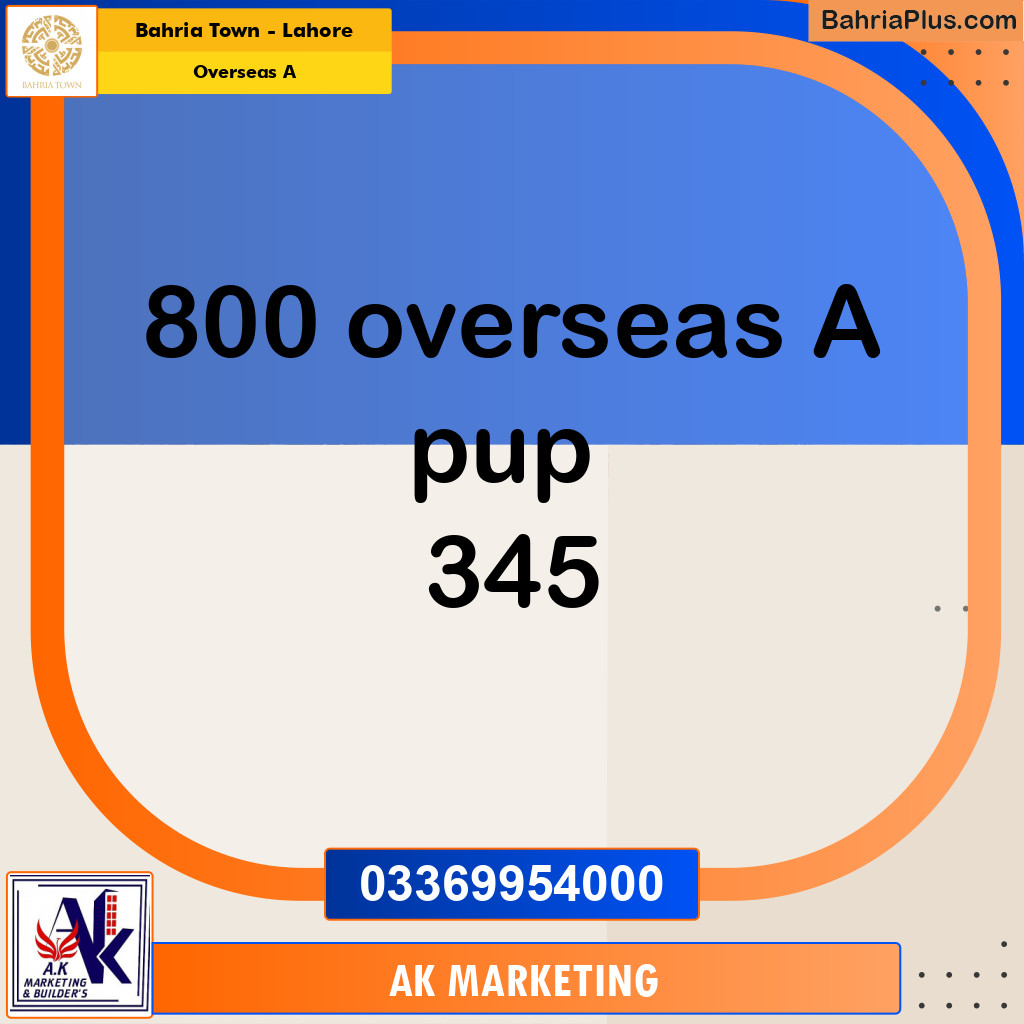 1 Kanal Residential Plot for Sale in Overseas A -  Bahria Town, Lahore - (BP-258194)