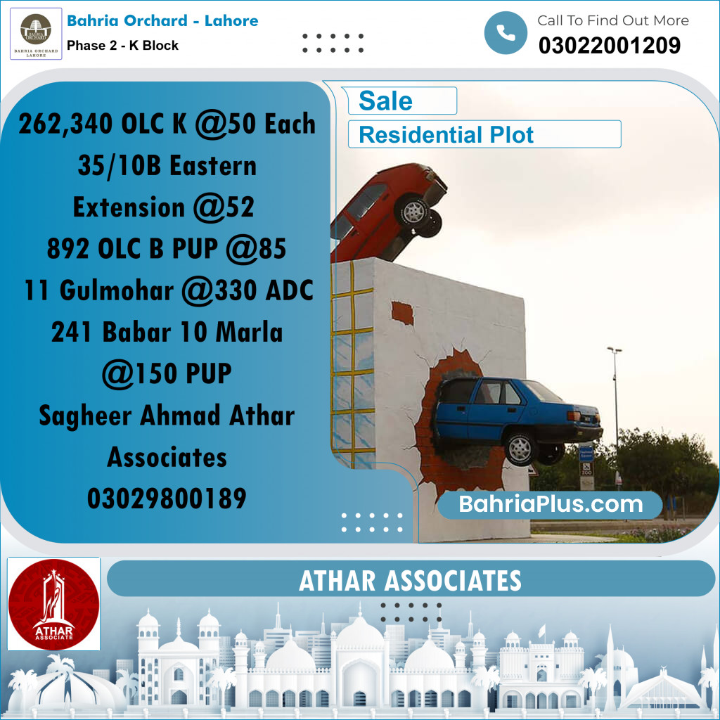 5 Marla Residential Plot for Sale in Phase 2 - K Block -  Bahria Orchard, Lahore - (BP-258205)