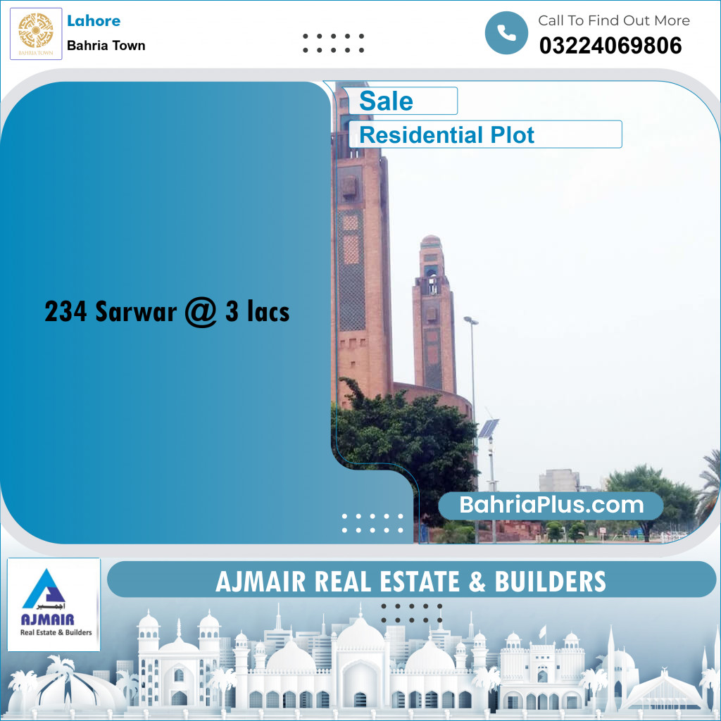 Residential Plot for Sale in Bahria Town, Lahore - (BP-258222)