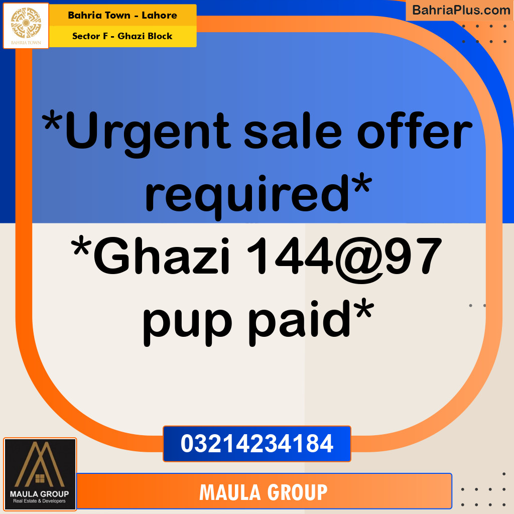 10 Marla Residential Plot for Sale in Sector F - Ghazi Block -  Bahria Town, Lahore - (BP-258233)