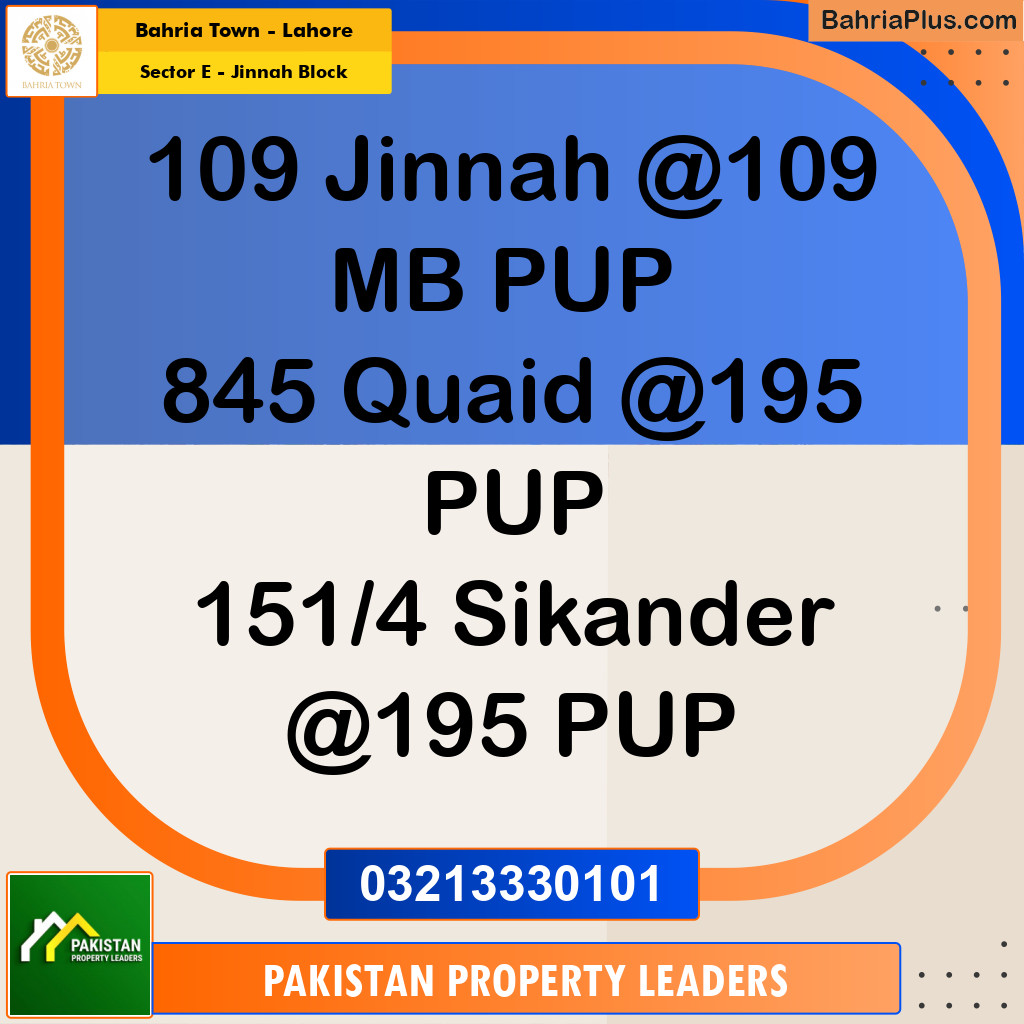 5 Marla Residential Plot for Sale in Sector E - Jinnah Block -  Bahria Town, Lahore - (BP-258249)