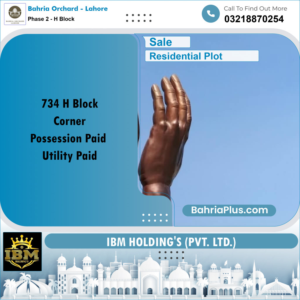 5 Marla Residential Plot for Sale in Phase 2 - H Block -  Bahria Orchard, Lahore - (BP-258300)
