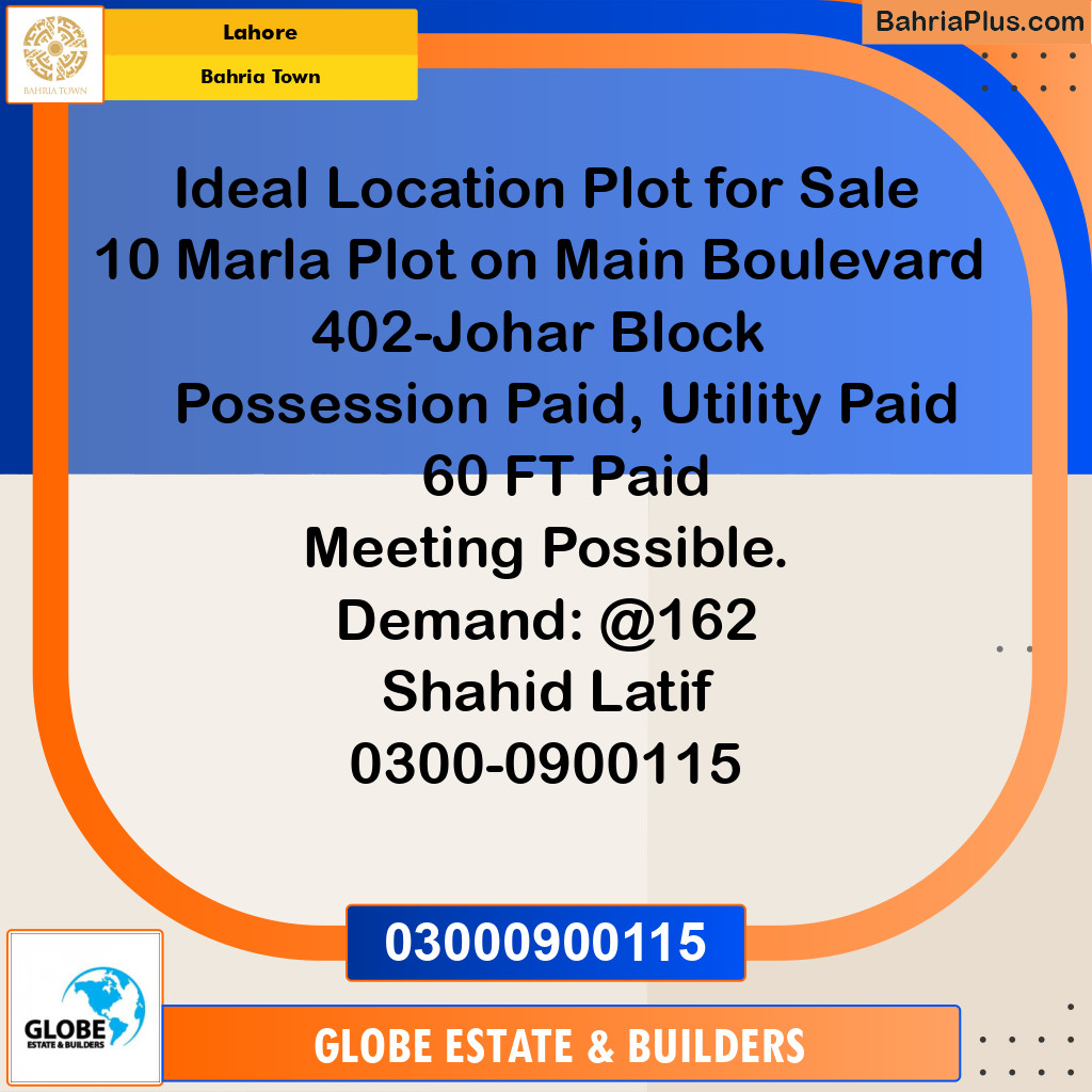 Residential Plot for Sale in Bahria Town, Lahore - (BP-258338)