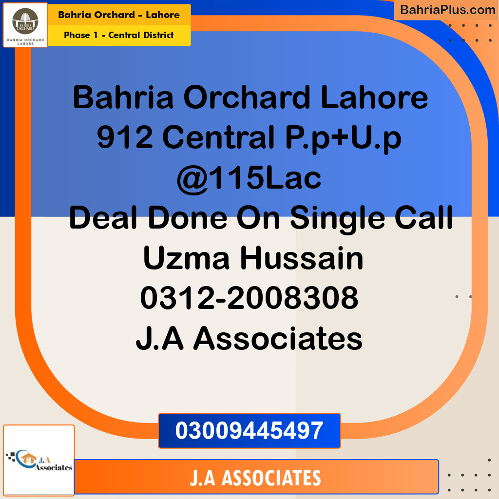10 Marla Residential Plot for Sale in Phase 1 - Central District -  Bahria Orchard, Lahore - (BP-258377)