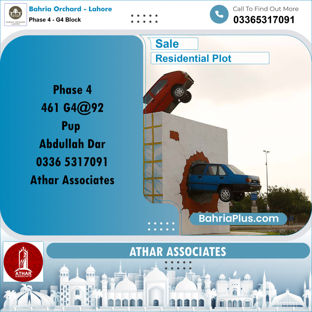 10 Marla Residential Plot for Sale in Phase 4 - G4 Block -  Bahria Orchard, Lahore - (BP-258444)