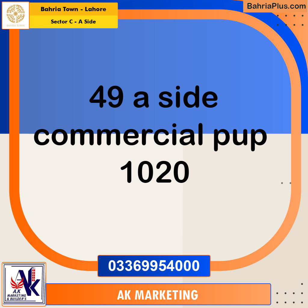 8 Marla Commercial Plot for Sale in Sector C - A Side -  Bahria Town, Lahore - (BP-258445)