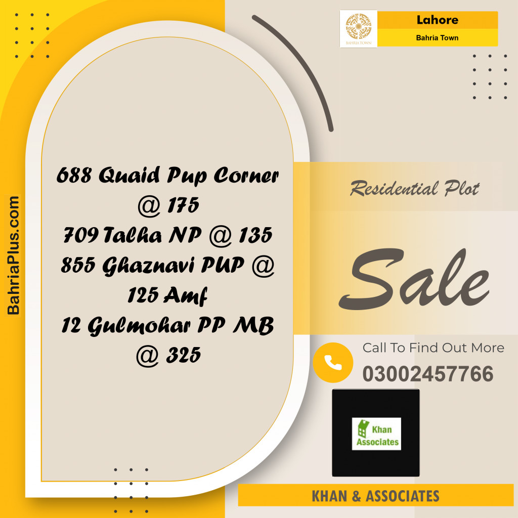 Residential Plot for Sale in Bahria Town, Lahore - (BP-258514)