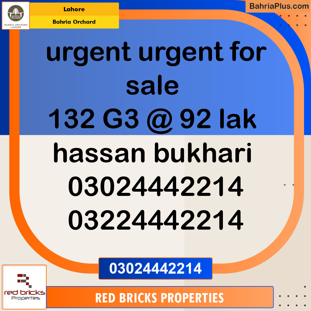 Residential Plot for Sale in Bahria Orchard, Lahore - (BP-258605)