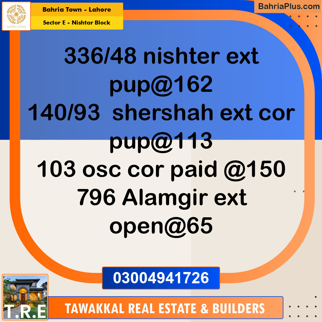 10 Marla Residential Plot for Sale in Sector E - Nishtar Block -  Bahria Town, Lahore - (BP-258654)