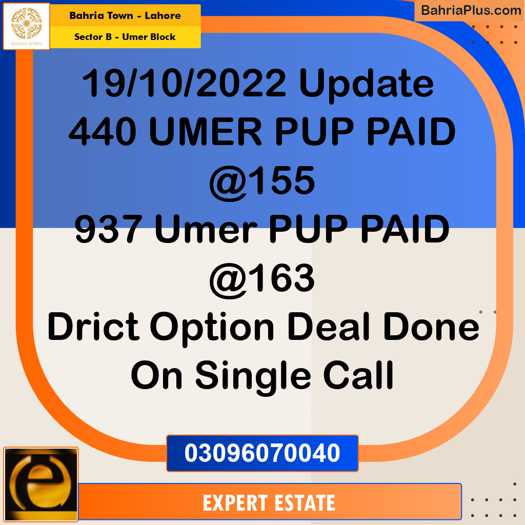 8 Marla Residential Plot for Sale in Sector B - Umer Block -  Bahria Town, Lahore - (BP-258761)