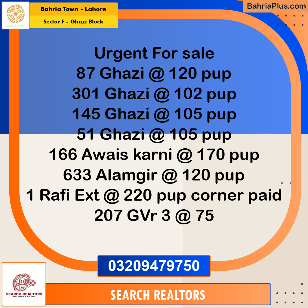 10 Marla Residential Plot for Sale in Sector F - Ghazi Block -  Bahria Town, Lahore - (BP-258776)