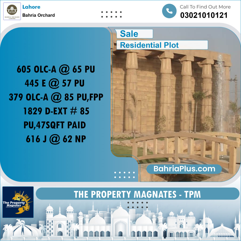 Residential Plot for Sale in Bahria Orchard, Lahore - (BP-258804)