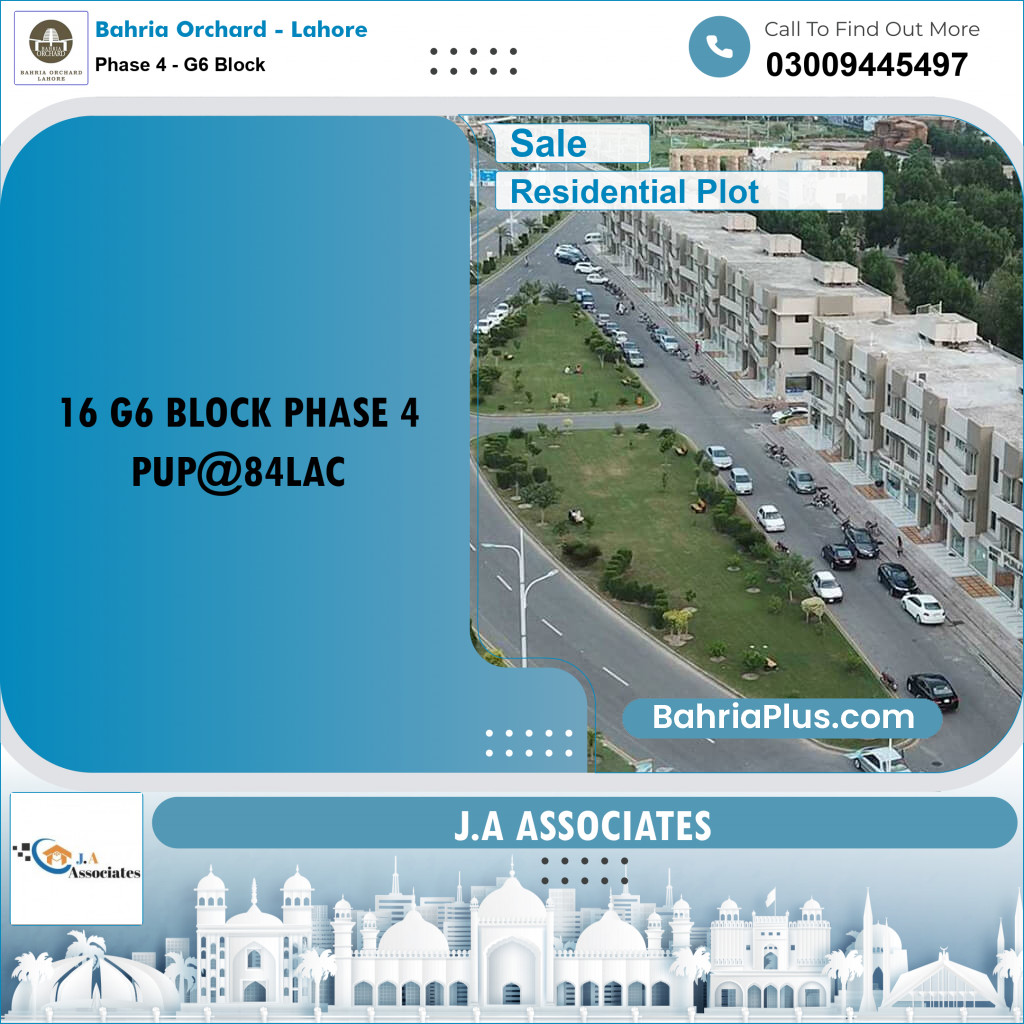 10 Marla Residential Plot for Sale in Phase 4 - G6 Block -  Bahria Orchard, Lahore - (BP-258828)
