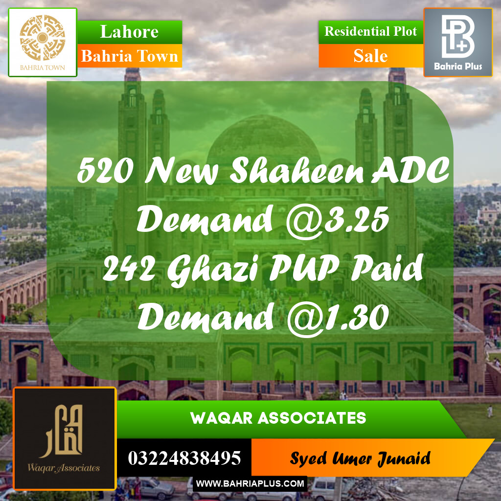 Residential Plot for Sale in Bahria Town, Lahore - (BP-258857)