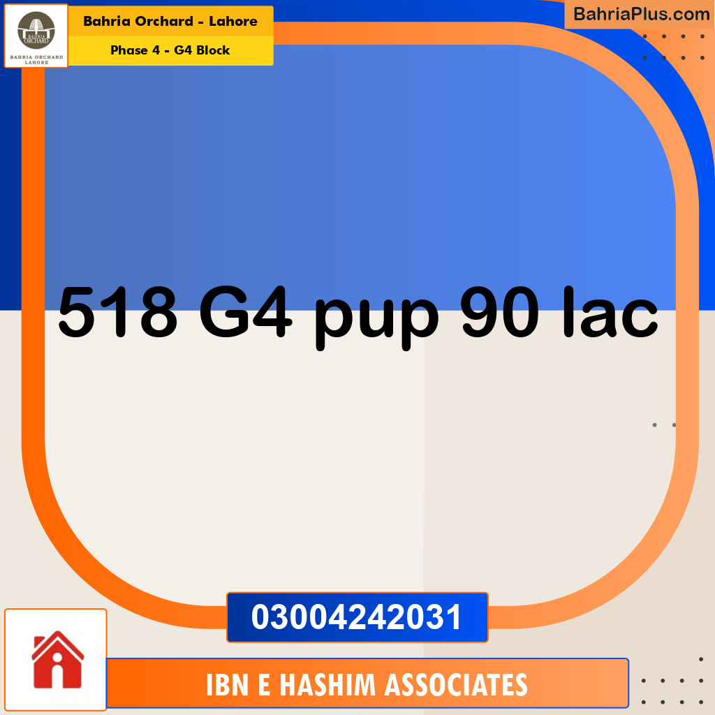 10 Marla Residential Plot for Sale in Phase 4 - G4 Block -  Bahria Orchard, Lahore - (BP-258877)