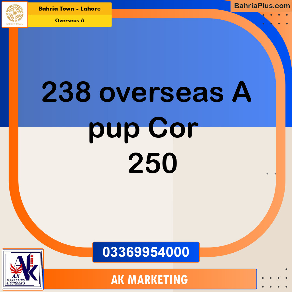 13 Marla Residential Plot for Sale in Overseas A -  Bahria Town, Lahore - (BP-258908)