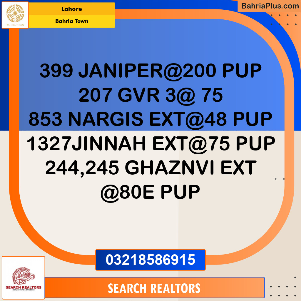 Residential Plot for Sale in Bahria Town, Lahore - (BP-258925)