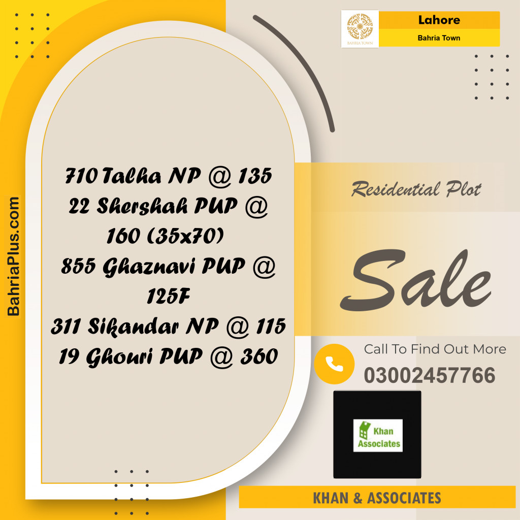 Residential Plot for Sale in Bahria Town, Lahore - (BP-258930)