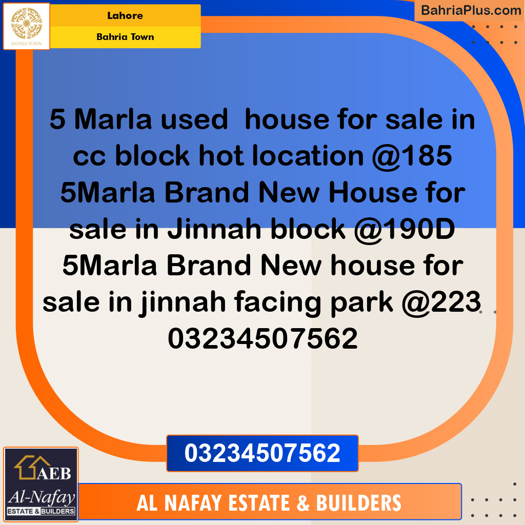 Residential House for Sale in Bahria Town, Lahore - (BP-258942)