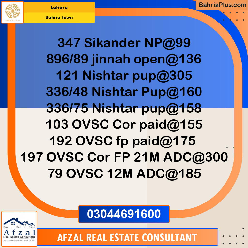 Residential Plot for Sale in Bahria Town, Lahore - (BP-258955)