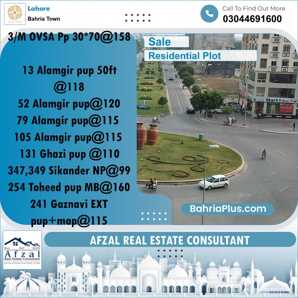 Residential Plot for Sale in Bahria Town, Lahore - (BP-258956)