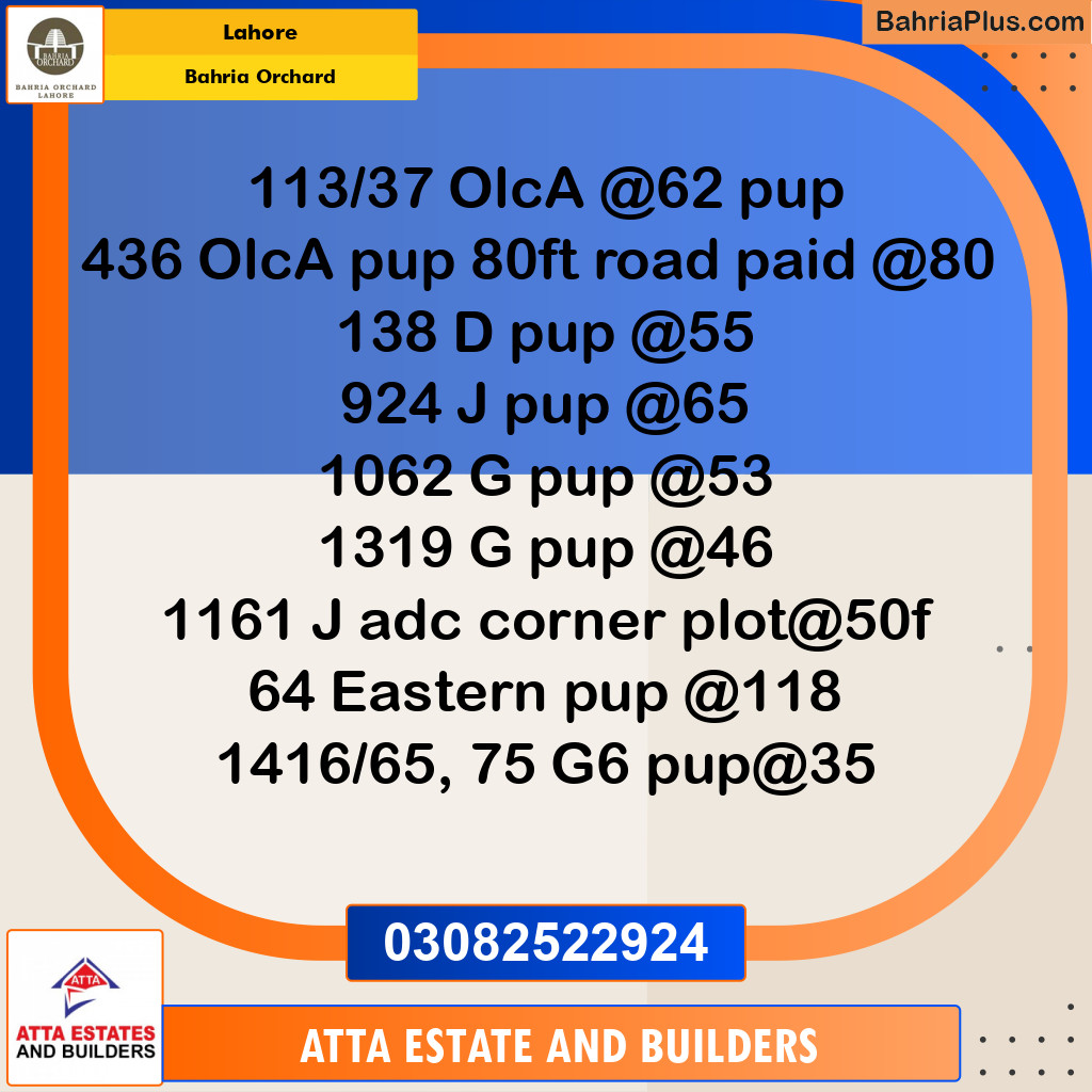 Residential Plot for Sale in Bahria Orchard, Lahore - (BP-258970)
