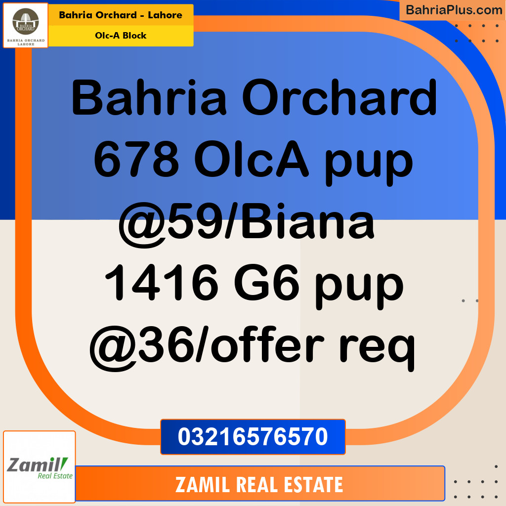 5 Marla Residential Plot for Sale in OLC-A Block -  Bahria Orchard, Lahore - (BP-258984)