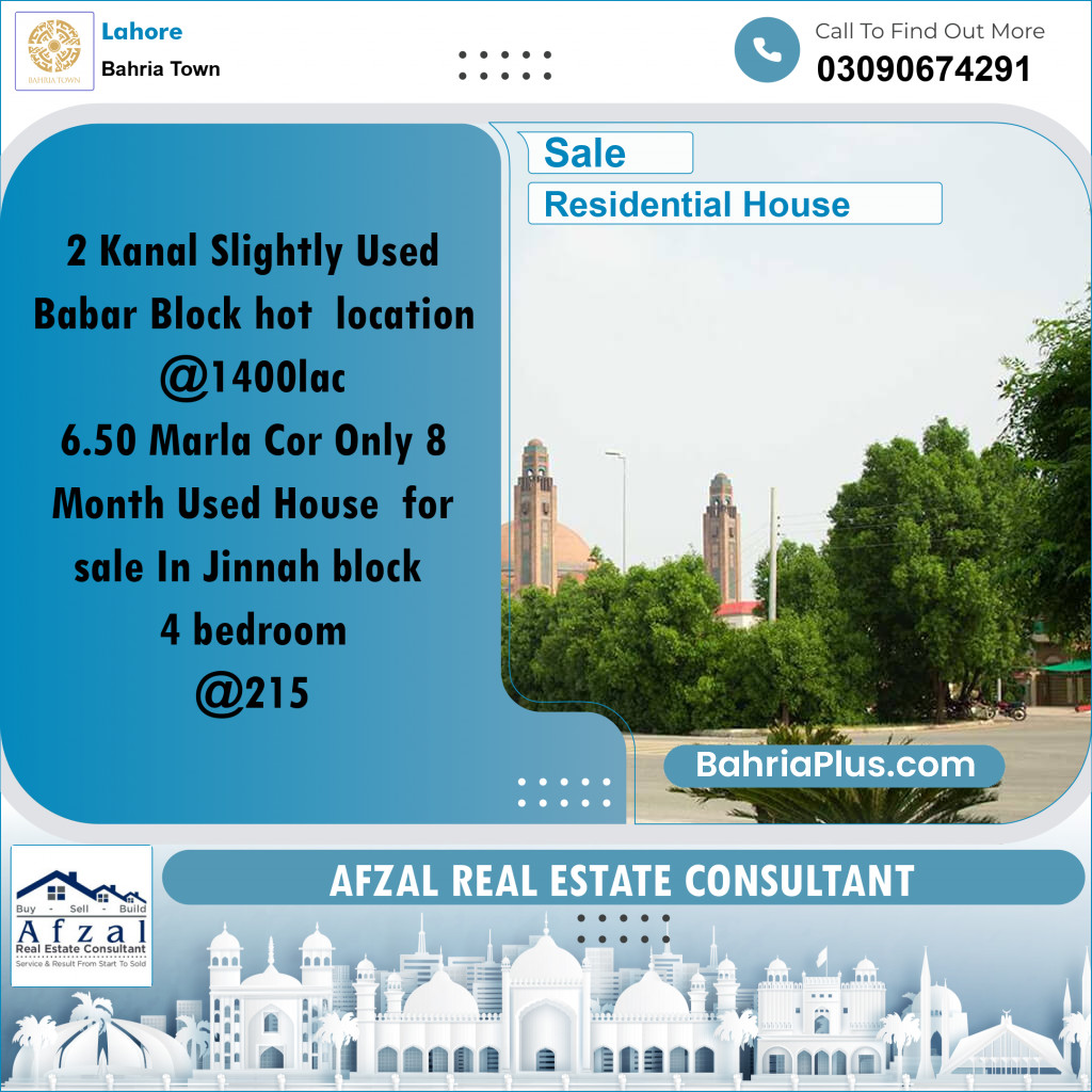 Residential House for Sale in Bahria Town, Lahore - (BP-259006)