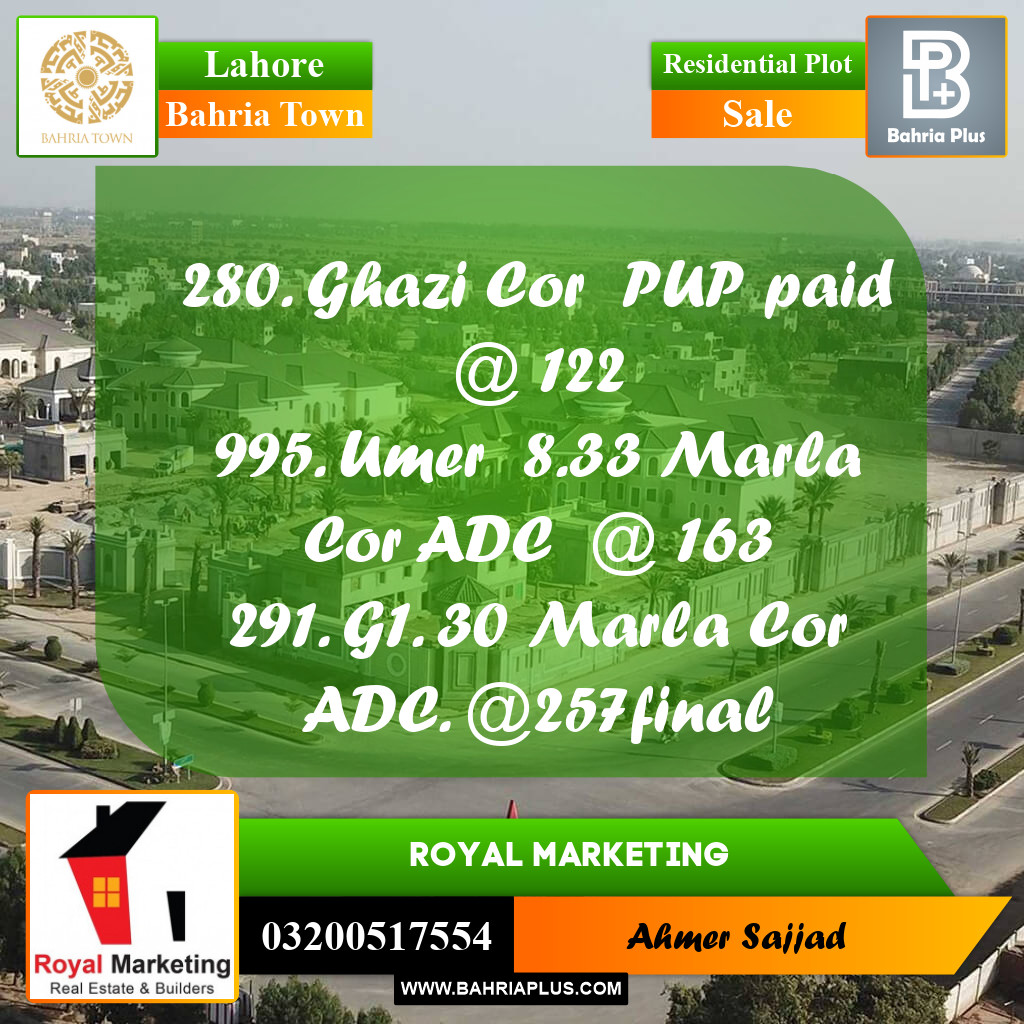 Residential Plot for Sale in Bahria Town, Lahore - (BP-259035)