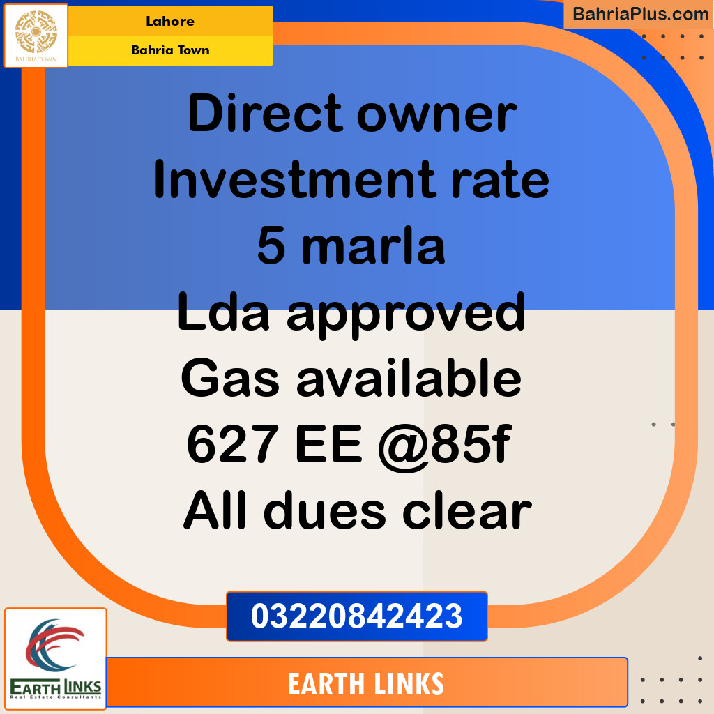 Residential Plot for Sale in Bahria Town, Lahore - (BP-259043)