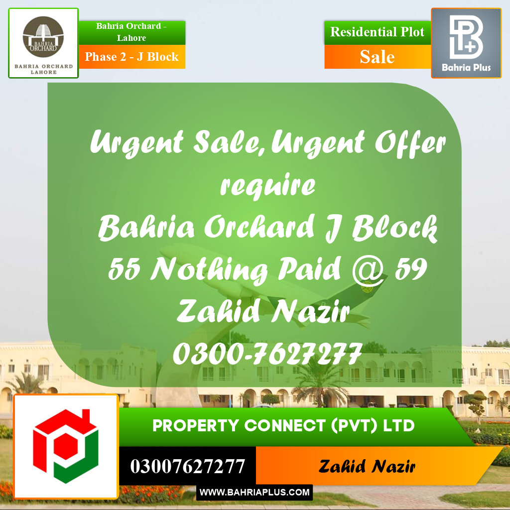Residential Plot for Sale in Phase 2 - J Block -  Bahria Orchard, Lahore - (BP-259073)