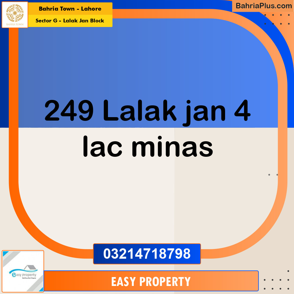 5 Marla Residential Plot for Sale in Sector G - Lalak Jan Block -  Bahria Town, Lahore - (BP-259091)