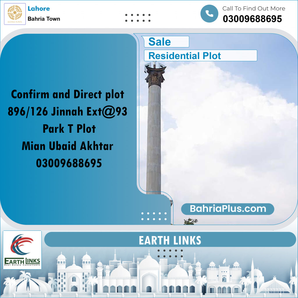 Residential Plot for Sale in Bahria Town, Lahore - (BP-259118)