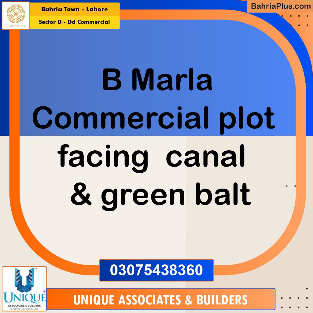 8 Marla Commercial Plot for Sale in Sector D - DD Commercial -  Bahria Town, Lahore - (BP-259183)