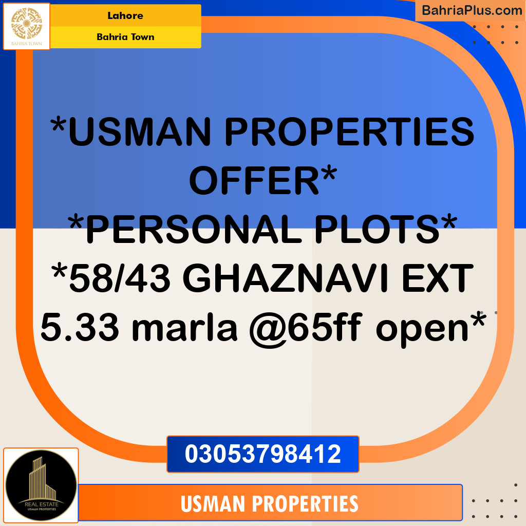 Residential Plot for Sale in Bahria Town, Lahore - (BP-259277)