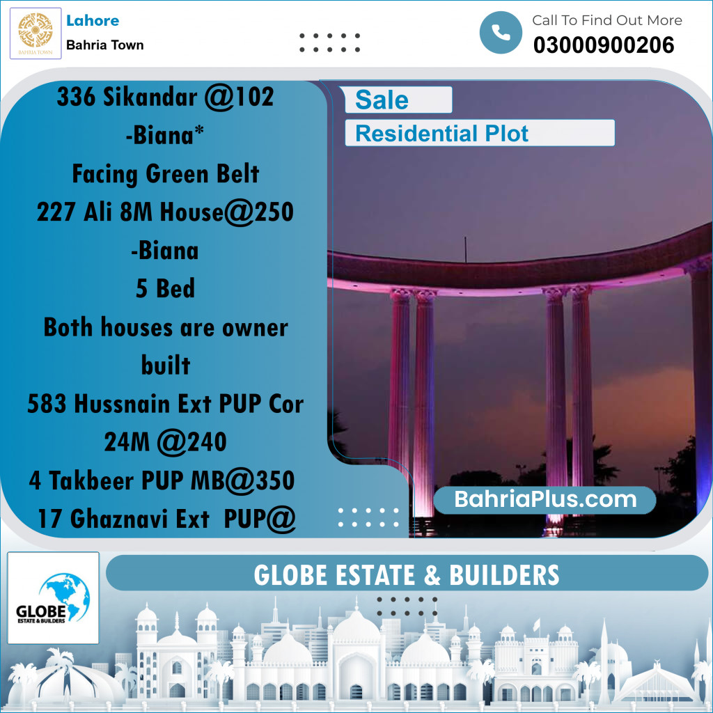 Residential Plot for Sale in Bahria Town, Lahore - (BP-259285)