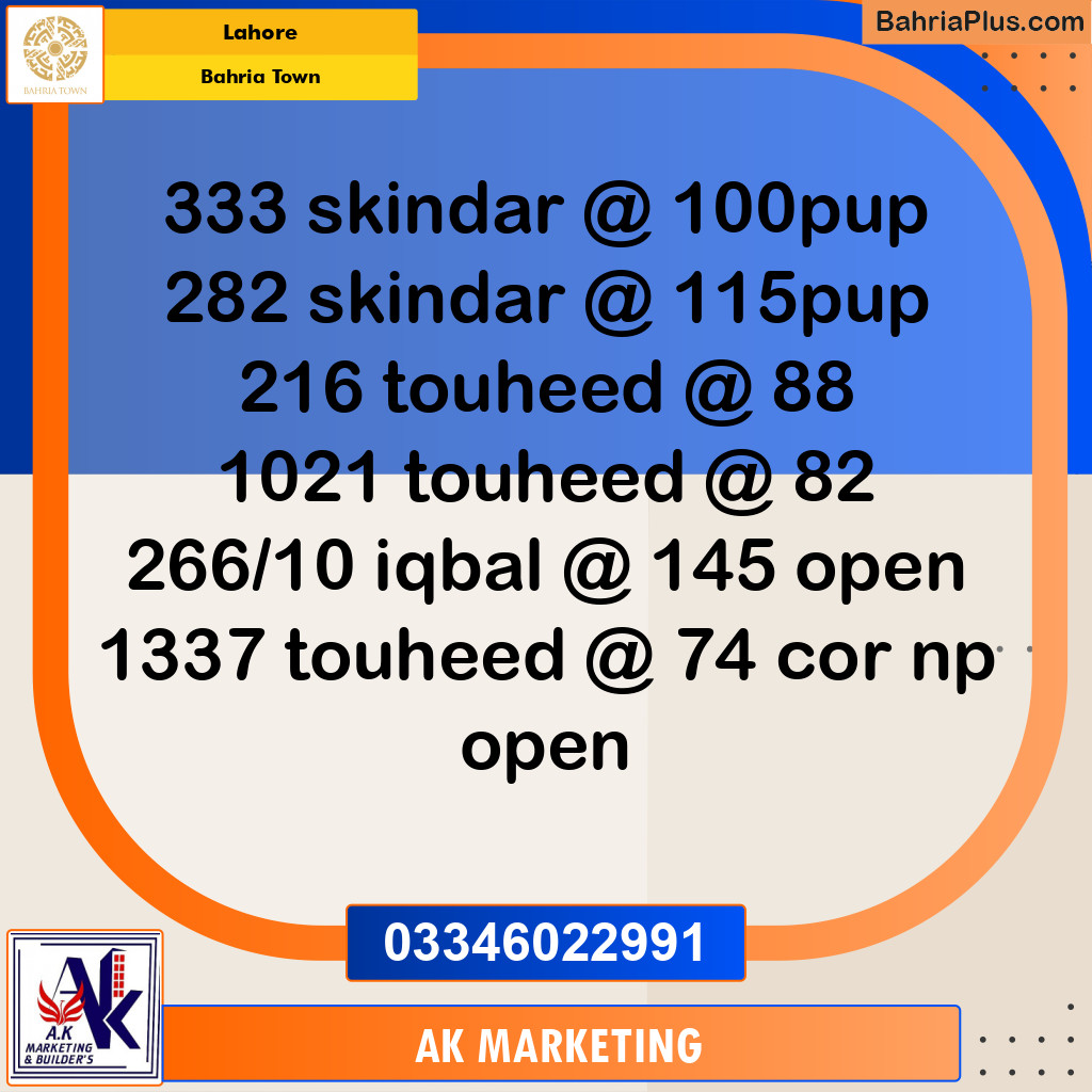 10 Marla Residential Plot for Sale in Bahria Town, Lahore - (BP-259290)