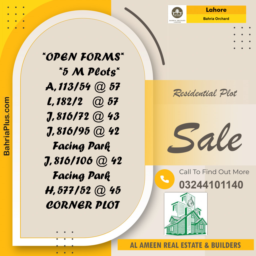 Residential Plot for Sale in Bahria Orchard, Lahore - (BP-259327)