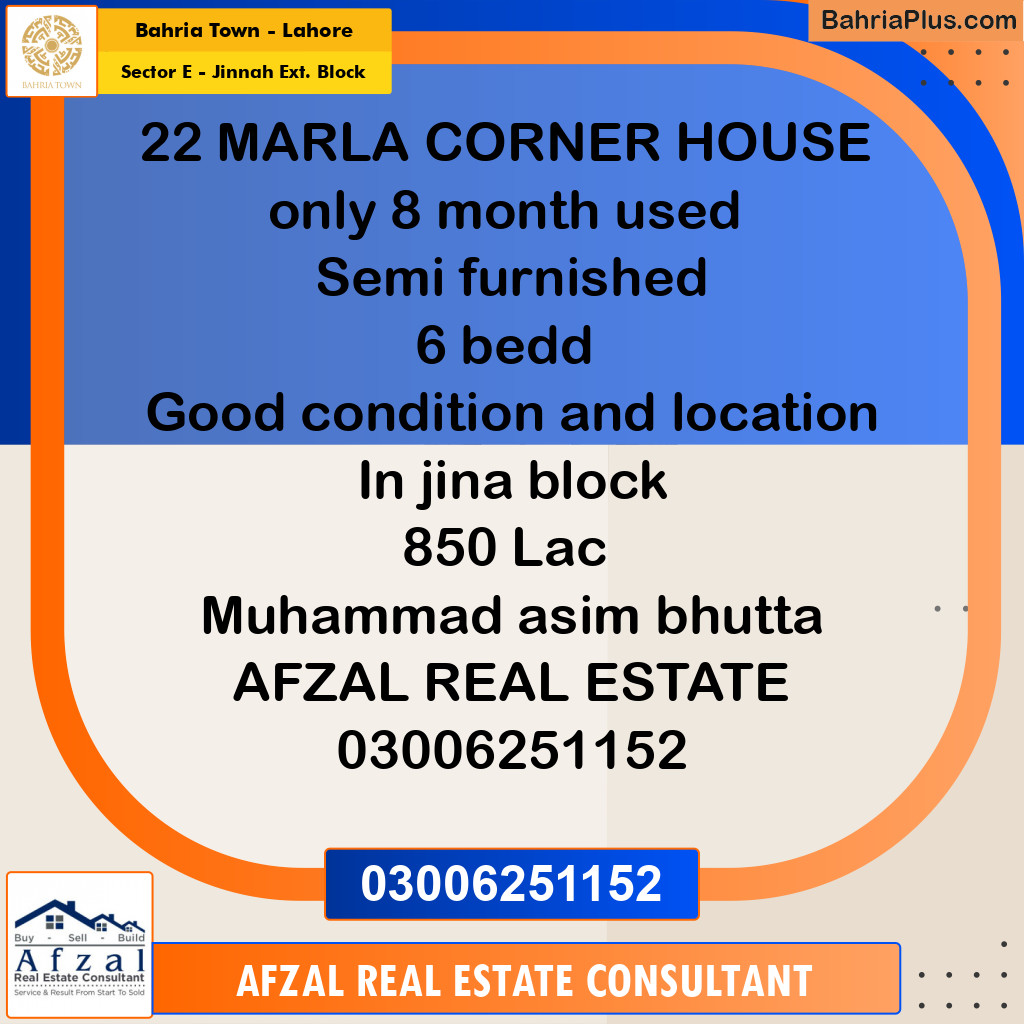 1 Kanal Residential House for Sale in Sector E - Jinnah Ext. Block -  Bahria Town, Lahore - (BP-259329)