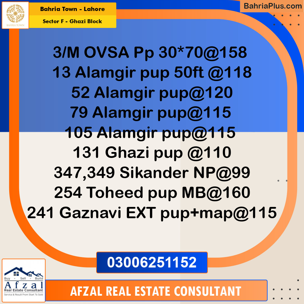 10 Marla Residential Plot for Sale in Sector F - Ghazi Block -  Bahria Town, Lahore - (BP-259332)