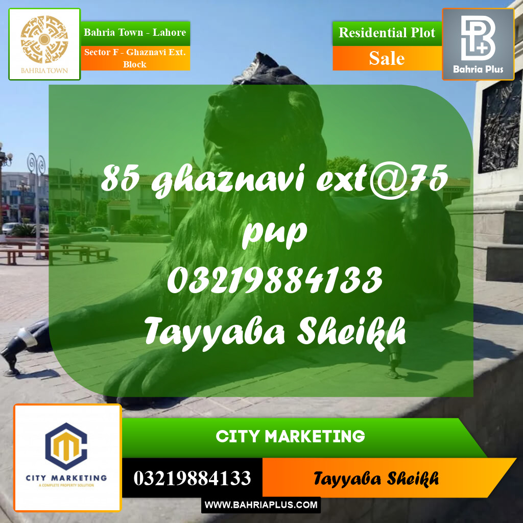 5 Marla Residential Plot for Sale in Sector F - Ghaznavi Ext. Block -  Bahria Town, Lahore - (BP-259341)