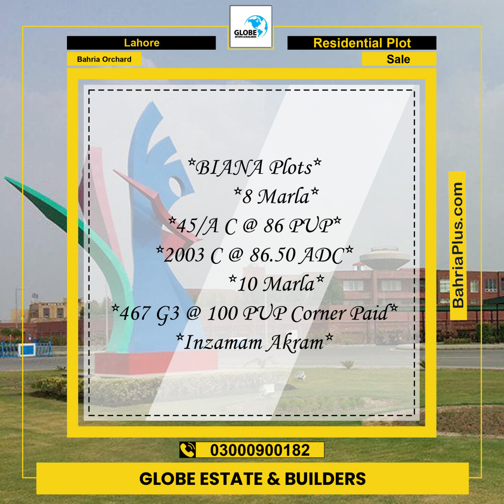 Residential Plot for Sale in Bahria Orchard, Lahore - (BP-259342)