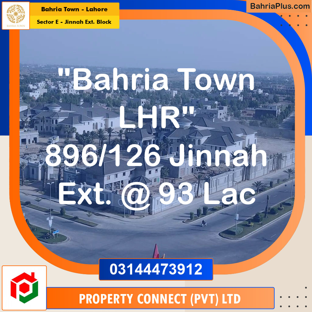5 Marla Residential Plot for Sale in Sector E - Jinnah Ext. Block -  Bahria Town, Lahore - (BP-259363)