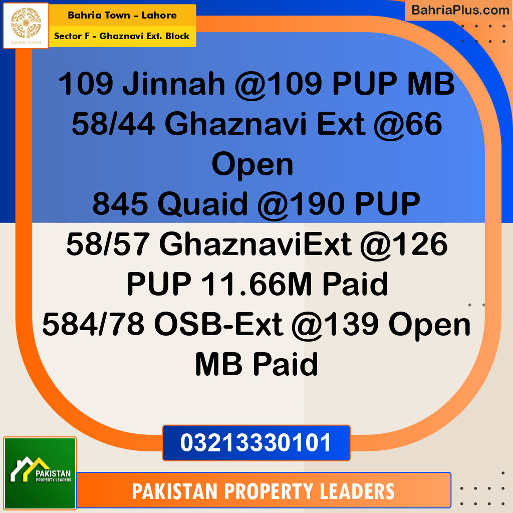 5 Marla Residential Plot for Sale in Sector F - Ghaznavi Ext. Block -  Bahria Town, Lahore - (BP-259421)