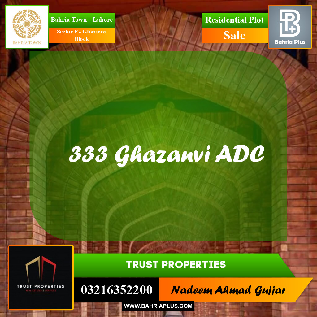 10 Marla Residential Plot for Sale in Sector F - Ghaznavi Block -  Bahria Town, Lahore - (BP-259435)