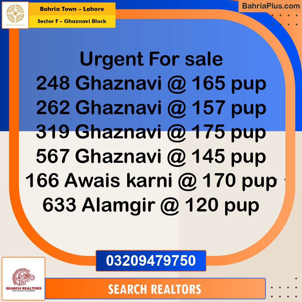 10 Marla Residential Plot for Sale in Sector F - Ghaznavi Block -  Bahria Town, Lahore - (BP-259449)