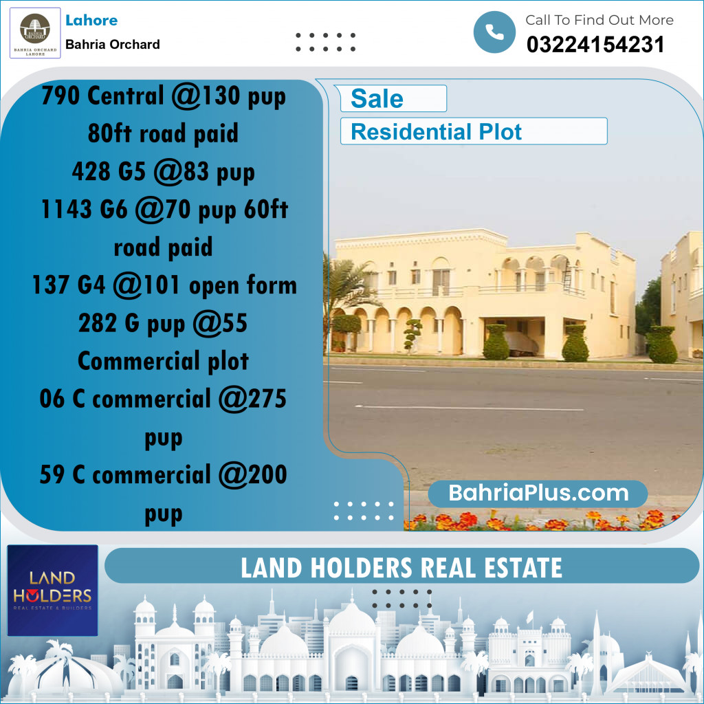 Residential Plot for Sale in Bahria Orchard, Lahore - (BP-259461)